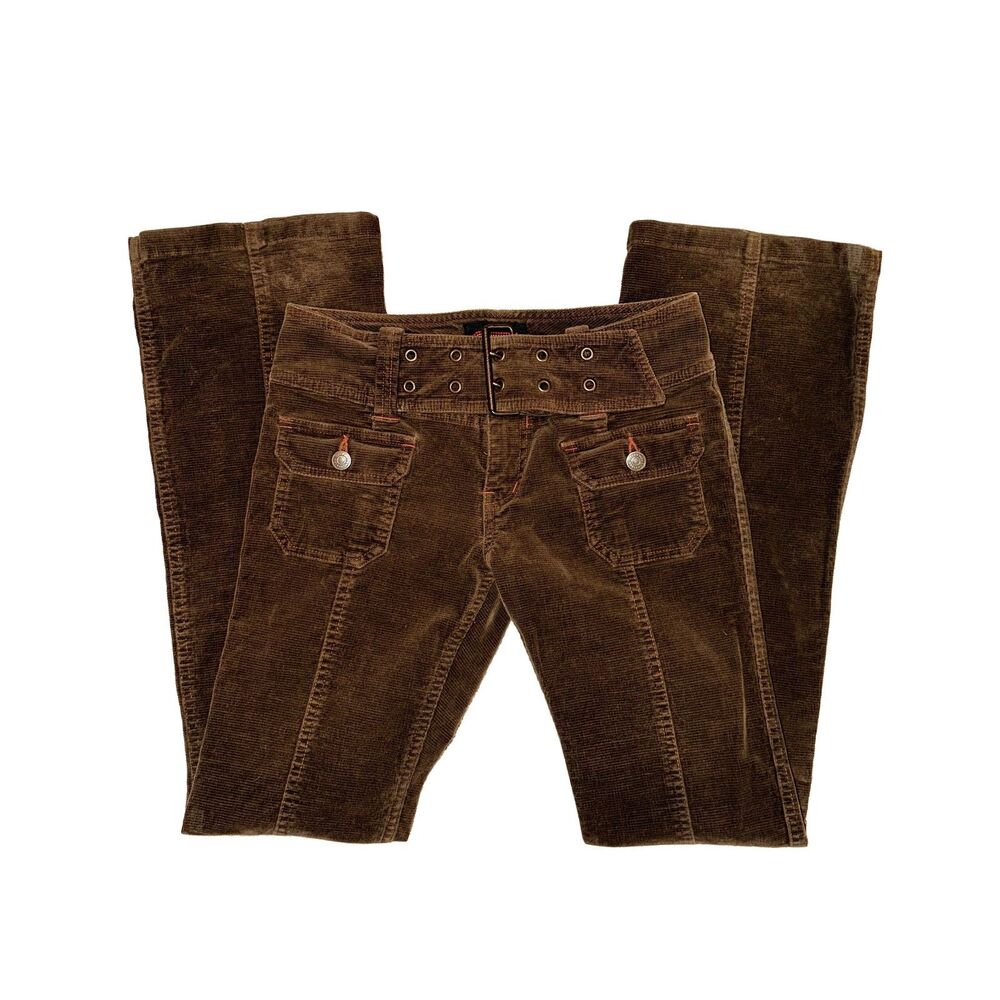 hysteric glamour y2k brown suede boot cut pants